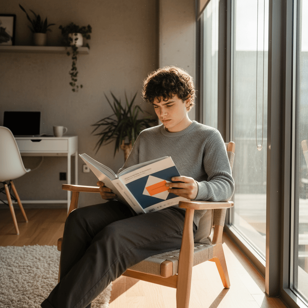 Elementary student engaged in reading and writing improvement class online