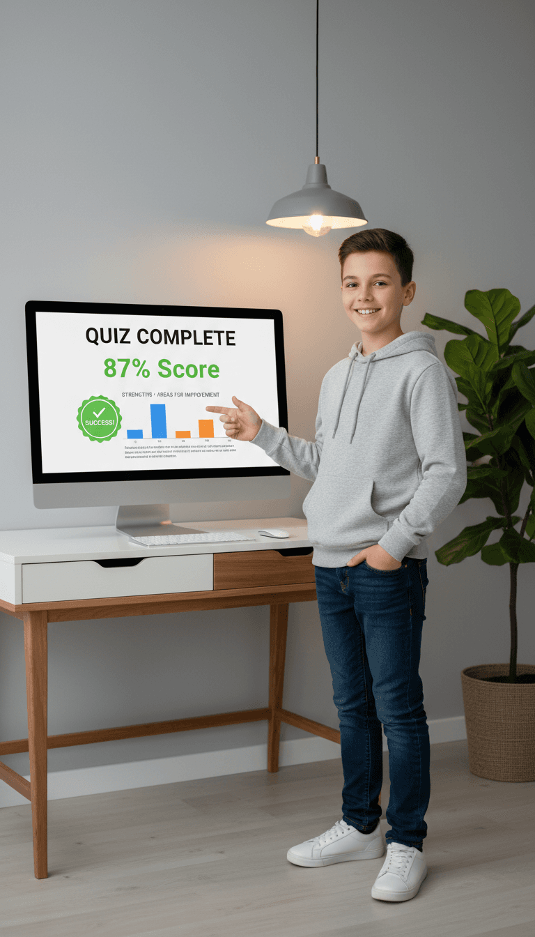 Student reviewing personalized feedback on their summer program progress